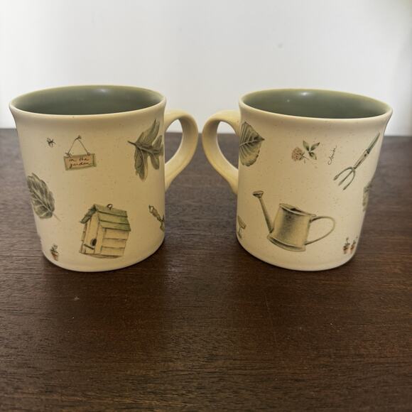 Portfolio by Pfaltzgraff Naturewood Mug 2 Stoneware Mugs 12 oz Garden Cottage - Picture 6 of 13